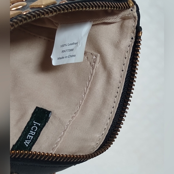 J. Crew Black and Gold Studded Leather Wristlet - Picture 5 of 8